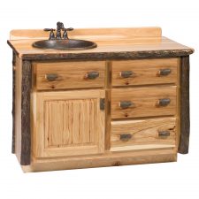 83420-T Hickory 4 ft Vanity with Top-Sink Left-Traditional