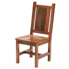 B16140-AO Barnwood Dining Side Chair Contoured Wooden Seat a