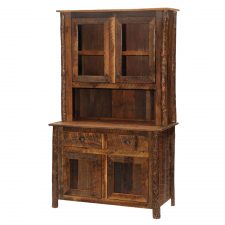 B16185 Barnwood Buffet and Hutch 48in Hickory Legs